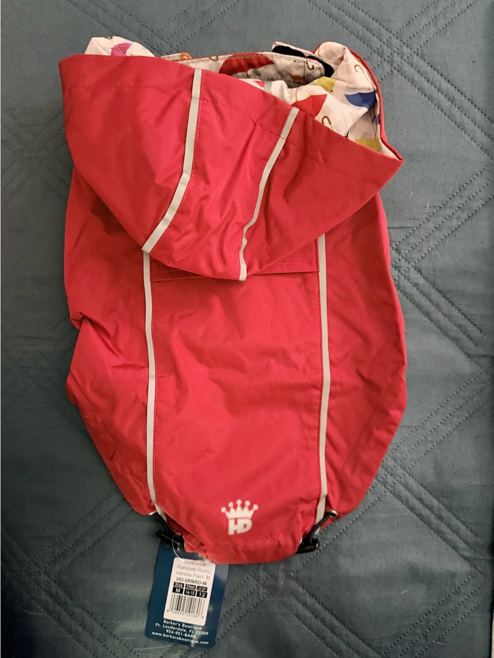 HIP DOGGIE, Reversible, Waterproof Dog Raincoat with Hood